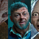Three movie images of Andy Serkis characters from left to right: Star Wars' Snoke, Black Panther's Klaue, and Lord of the Rings' Gollum.